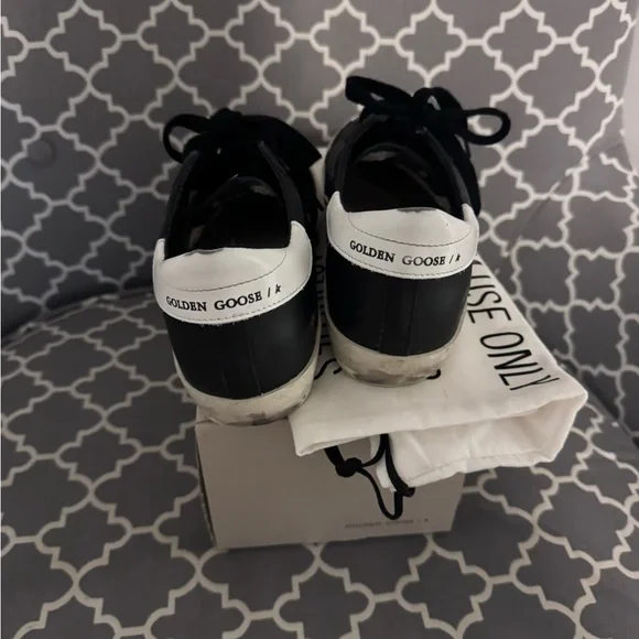 Golden Goose Black Leather Star Accent Superstar Sneakers